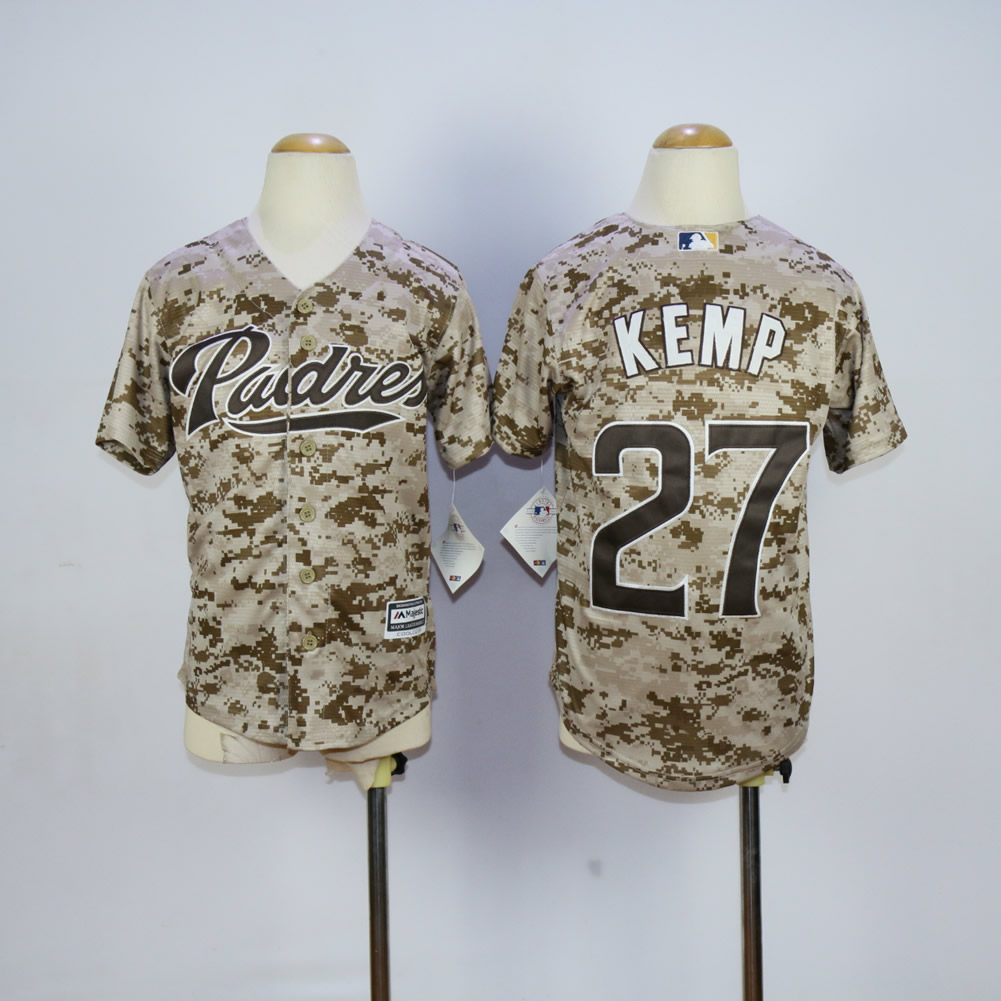 Youth San Diego Padres #27 Kemp Camo MLB Jerseys->youth mlb jersey->Youth Jersey